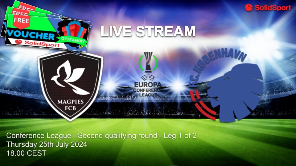 LOTTERY - Win free tickets to the livestream
Thursday, 25th at 18:00 l 🇬🇮 Magpies - FC København 🇩🇰

To have a chance to win a ticket, follow us and share this post!
Winners will be announced on the 25th at 16:00 (CEST)

📺Direct link: magpiestv.com/mtv/games/g/fl…
#FCKLive