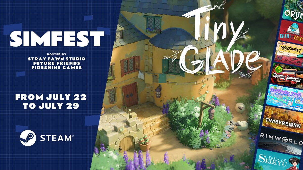We're part of <a href="/SteamSimfest/">Steam SimFest</a>, so Tiny Glade is officially a simulation game now. A sheep paparazzi sim of course 📸🐑

No demo this time, but we're in good company, so maybe you'll find other games you like 💆
store.steampowered.com/sale/simfest20…