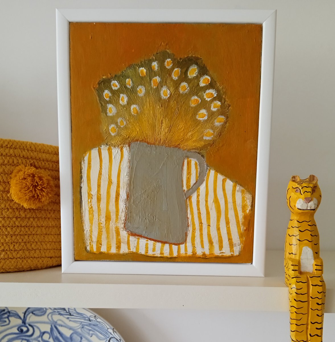 'Daisies on a Striped Cloth' 23.5 x 28.5 x 3.5cm seems to have found a stripy friend 😁🐯🌞🌻🌻🌻

artfinder.com/product/daisie…