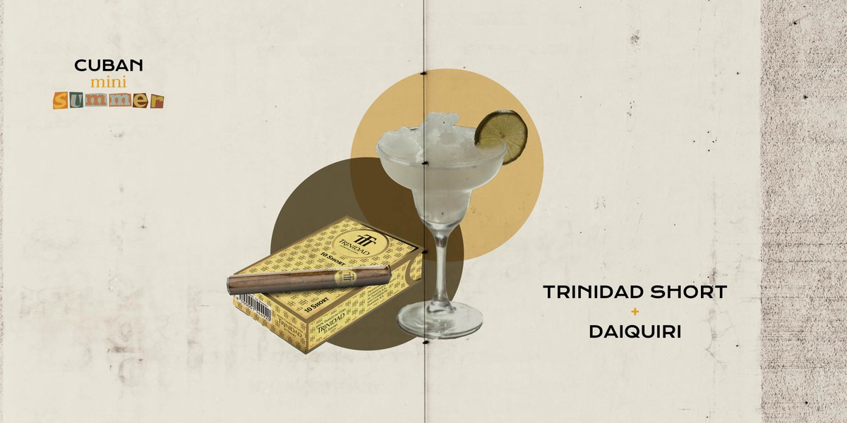 cubanminicigars's tweet photo. 🍸El #daiquiri es el cóctel cubano por excelencia. Solo tiene tres ingredientes: ron blanco, jugo de lima o limón y azúcar. Combinarlo con un #Trinidad Short no es obligatorio, pero muy recomendable para poder disfrutar (aún más) de un auténtico #CubanMiniSummer. ☀️😎 https://t.co/x7GdBFx0ni
