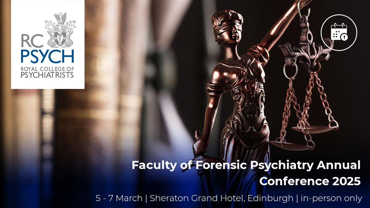 The Faculty of Forensic Psychiatry are inviting parallel session ideas and poster abstracts for next year's conference in Edinburgh from 5 - 7 March 2025. 

Submit a parallel session idea: ow.ly/X5U750SF0IC
Submit a poster abstract: ow.ly/9RE150SF0IE