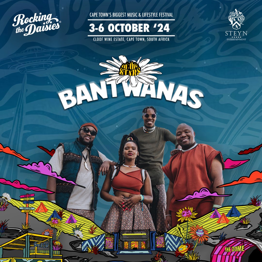 This October, we groove to the rhythms of <a href="/bantwanas/">Bantwanas</a> ! Their vibrant Melodie’s and electrifying vocals, are bound to sweep you off your feet and onto the dance floor! 🕺

#rockingthedaisies #daisies2024 #steynentertainment