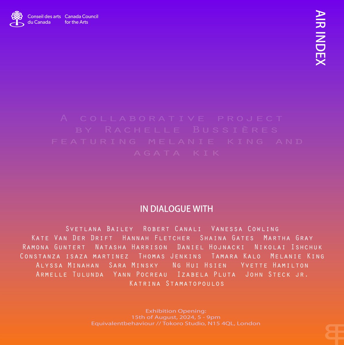 Air Index exhibition coming up at Equivalentbehaviour Space with Rachelle Bussieres, August 2024.

londonaltphoto.com/exhibitionslis…