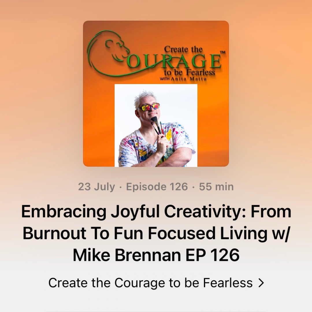 AnitaMattuPage's tweet image. This Week’s New Podcast
Embracing Joyful Creativity: From Burnout To Fun Focused Living w/ Mike Brennan EP 126 @mikebone 

Click here to listen Now
podcasts.apple.com/gb/podcast/cre…

#FunFocusedLiving #Burnout #MikeBrennan #MakeFunaHabit #graphicdesigner