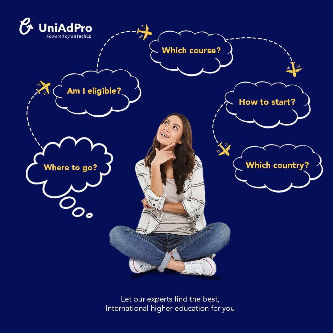 UniAdPro's tweet image. Stop Study Abroad Stress! We've Got You Covered!
Our experts will guide you every step of the way:
Ready to turn your study abroad dreams into reality? 
Contact us:
Phone: +91 9910192246, email: info@uniadpro.com,  uniadpro.com
#studyabroad #expertadvice #studydreams