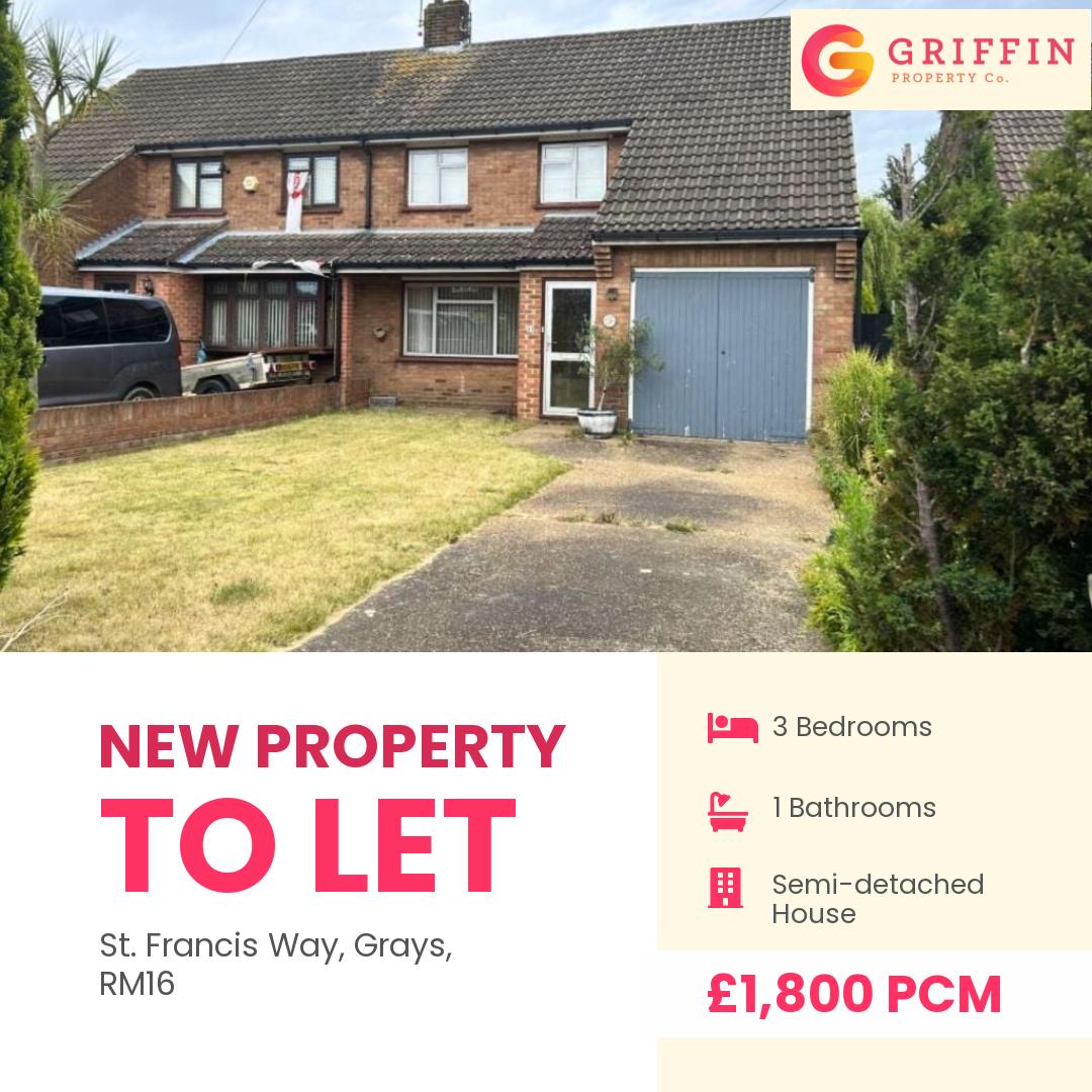 TO LET - St. Francis Way, Grays, RM16

For just £1,800 pcm

Arrange your viewing today! 
griffinproperty.co/find-a-letting

#lettings #lettingsuk #new #let #newhome #renting #rentinghomes #property #propertyuk #lettingagentsuk #lettingagent...