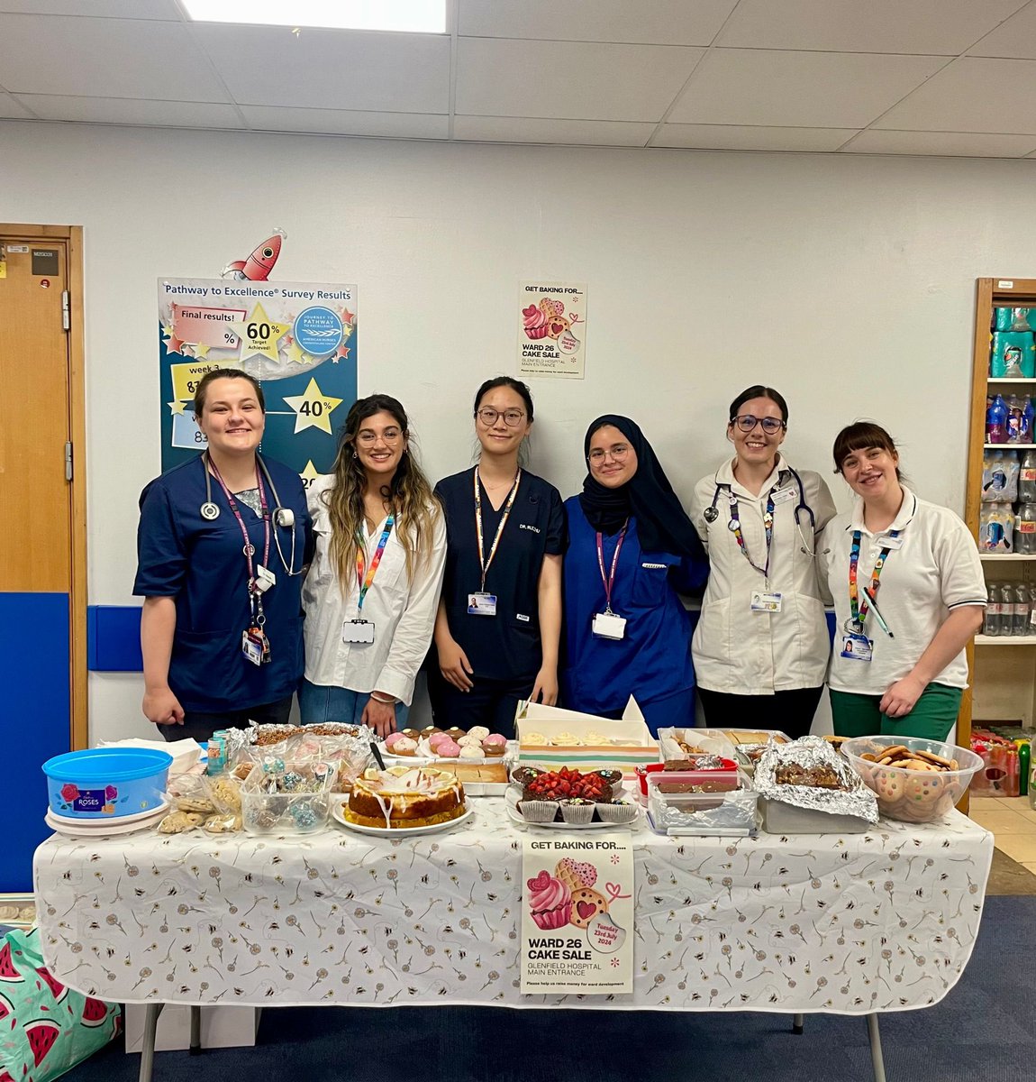 AbbieTBee's tweet photo. Cake sale @SurgeryThoracic at glenfield hospital today 🫁🫶🎂🍰🧁🐝 https://t.co/TOi83blJID