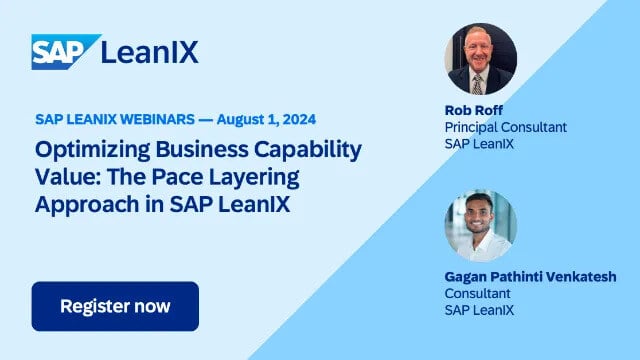 SAPLeanIX's tweet image. Many companies struggle to extract the full value of their business capabilities, hindering their ability to accelerate Business/IT alignment. On August 1, we&apos;ll show you how Pace Layering, implemented within #SAPLeanIX, can transform your capabilities. hubs.ly/Q02H6Cd20