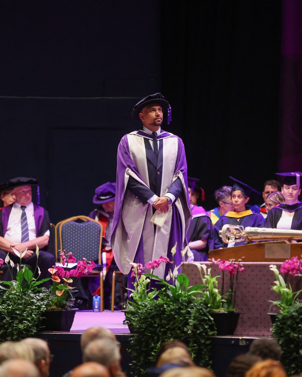 Super proud to receive an honorary doctorate from <a href="/portsmouthuni/">University of Portsmouth</a> 

Thank you to everyone who has helped and supported me in my career and life. 

Today has filled me with even more motivation for the work ahead… 

Let’s keep pushing…. 🙏🏽

📸 Graduate Attire