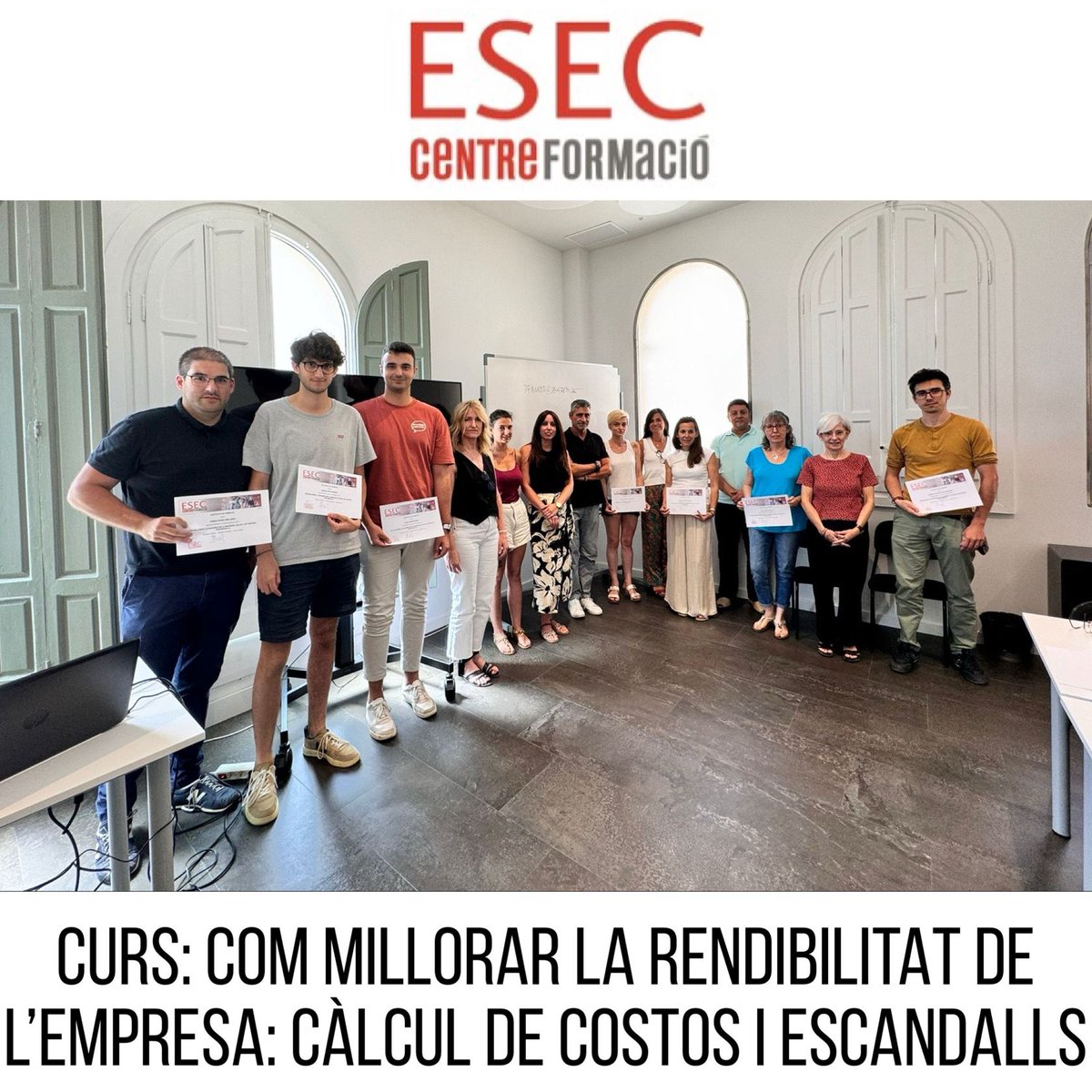 ESEC_Formacio's tweet image. 📷Èxit de la sessió pràctica a ESEC FORMACIÓ!
El passat divendres, vam gaudir d&apos;una jornada excepcional amb el curs &quot;COM MILLORAR LA RENDIBILITAT DE L&apos;EMPRESA: CÀLCUL DE COSTOS I ESCANDALLS&quot; conduit pel nostre docent @RafelBusom  Director del Dpt Financer del @centreminfo