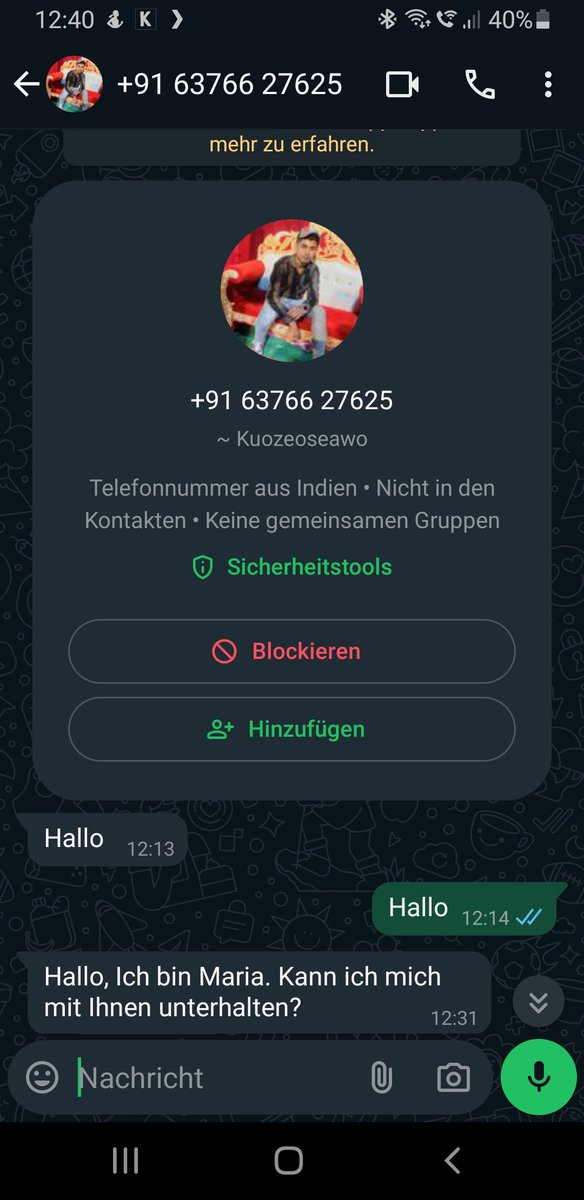 StejinX's tweet photo. Scam from india. Eine Maria ja ne is klar. https://t.co/hNd00EZ80C