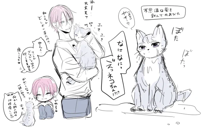 水浴びたら猫になるヒョン(ら○まパロ) 