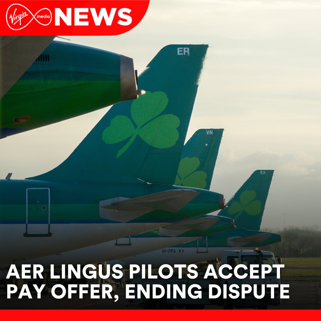VirginMediaNews's tweet image. Aer Lingus pilots have voted overwhelmingly to accept a pay offer, concluding their long-running dispute with the airline. This decision ends weeks of uncertainty for passengers.
Watch VMTV News at i.mtr.cool/tjjsuempxl 
#VMTVNews #News #Ireland #AerLingus