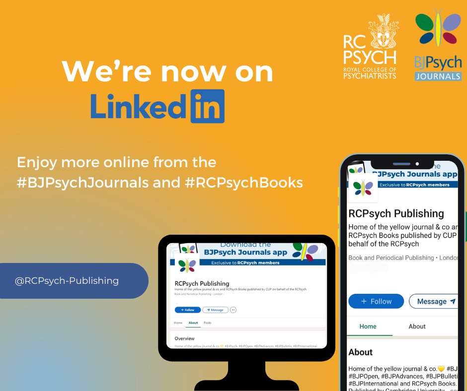 Did you know <a href="/TheBJPsych/">BJPsych Journals</a> is now on LinkedIn? 

Click the link below to access more things #BJPsychJournals and #RCPsychBooks including updates on blogs, digital content, and more! 

Follow here: linkedin.com/showcase/rcpsy…