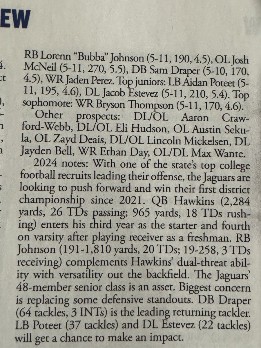 R.L. Martin (@_rl_martin) on Twitter photo 🚨NEXT UP <a href="/CTJFootball/">Johnson Football</a> 🚨
This team has pieces that will be dangerous! Starting with transfer stud WR <a href="/_JadenPerez2/">Jaden Perez</a> and stud RB <a href="/bubbajohnson02/">Lorenn “Bubba” Johnson ‘25</a>
With an O Line and a new QB getting settled in the Jags are right back in it!
Also players to watch
WR <a href="/Bryson_1208/">Bryson Thompson</a>
Db 🚨NEXT UP <a href="/CTJFootball/">Johnson Football</a> 🚨
This team has pieces that will be dangerous! Starting with transfer stud WR <a href="/_JadenPerez2/">Jaden Perez</a> and stud RB <a href="/bubbajohnson02/">Lorenn “Bubba” Johnson ‘25</a>
With an O Line and a new QB getting settled in the Jags are right back in it!
Also players to watch
WR <a href="/Bryson_1208/">Bryson Thompson</a>
Db