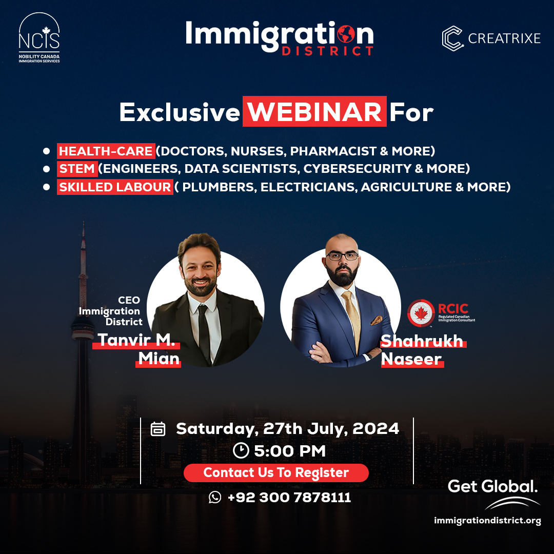 Immigrationdist's tweet image. FREE Webinar
Register now +92 300 7878 111 
#DoctorsOfPakistan #HealthcareInCanada #SkilledWorkersPakistan #STEMProfessionals #SkilledLabour #HealthcareHeroes #PakistanHealthcareSystem #CanadaSkilledImmigrants  #SkilledWorkersInDemand #immigrationdistrict #getglobal