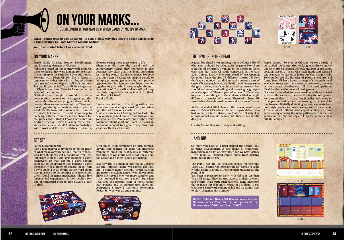 If you have ever wondered how a board game goes from initial idea to finished product then have a look at this article from the <a href="/UKGamesExpo/">UK Games Expo</a> programme this year.
Here's how the 2 <a href="/TeamGB/">Team GB</a> games from <a href="/gibsons_games/">Gibsons Games</a> came to be.
gibsonsgames.co.uk/collections/te…