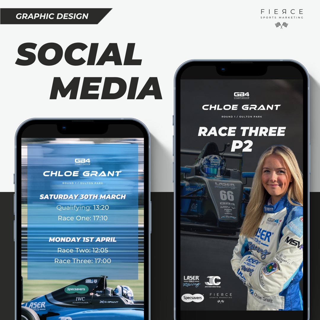 FierceSports_'s tweet photo. Social media assets for Chloe Grant when she scored her first podium in car racing ↑⁠
⁠⁠
Get in touch with lucy@fiercesportsmarketing.com to chat about our social media graphic design packages.⁠
⁠
📷: Fierce Sports Marketing // Thru The Lens Media // Relay Film Co. https://t.co/Kph9ozaDEe