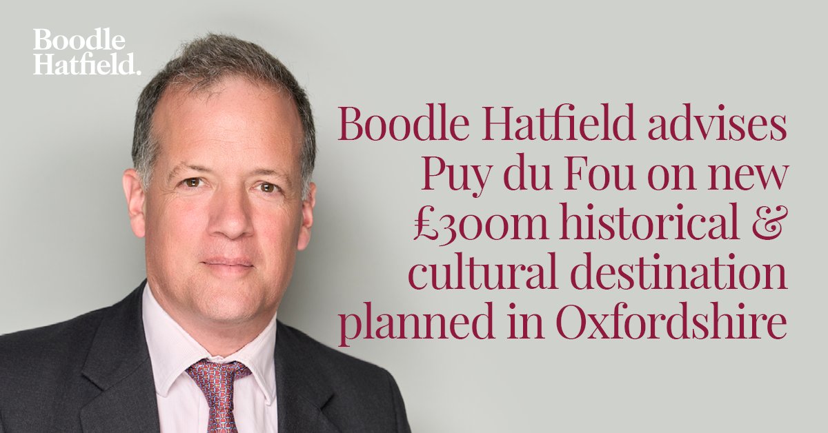 Boodle Hatfield has advised Puy du Fou, an 'immersive' destination, on an option to acquire a site near Bicester. The firm advised on #RealEstate matters in relation to their proposed site near Bicester, and is now advising on pre-planning appointments. 
boodlehatfield.com/articles/boodl…