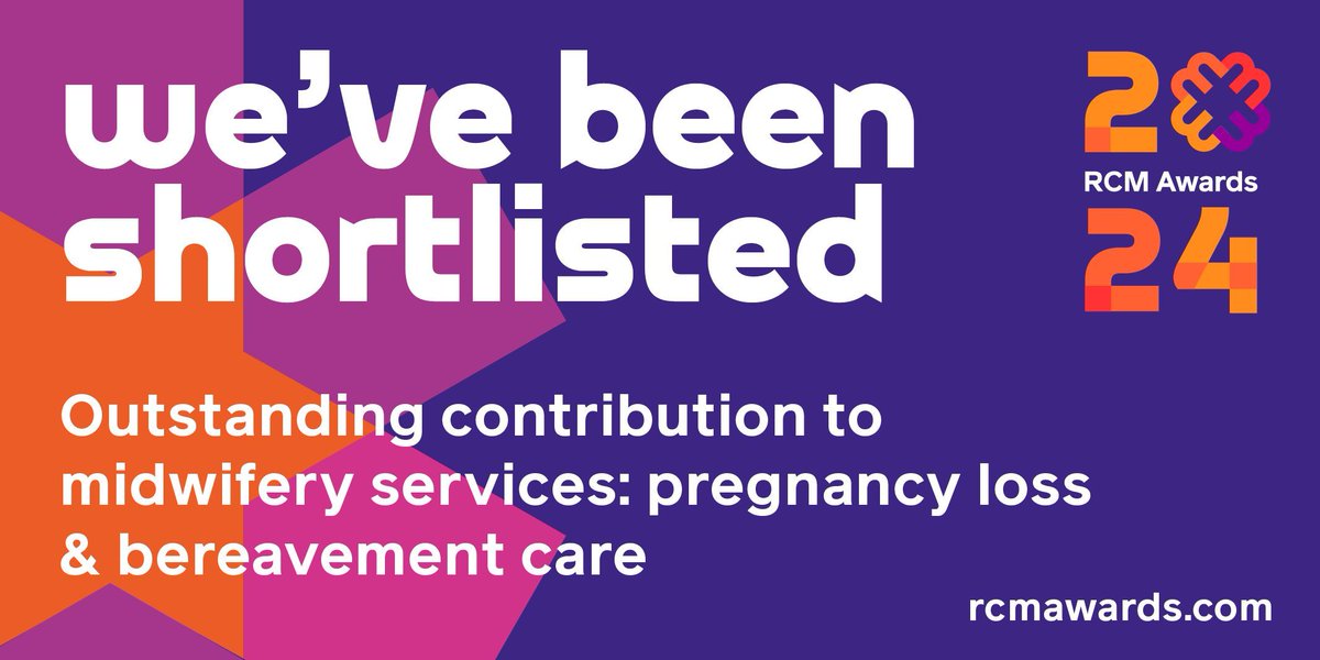 On the #rcmshortlist for Outstanding Contribution to Midwifery Services: Pregnancy Loss &amp; Bereavement Care:
Claire Braithwaite, Lancashire Teaching Hospitals
Maternity Teams South West Acute Hospital and Altnagelvin Hospital, Western Health and Social Care Trust
#rcmawards (1/2)