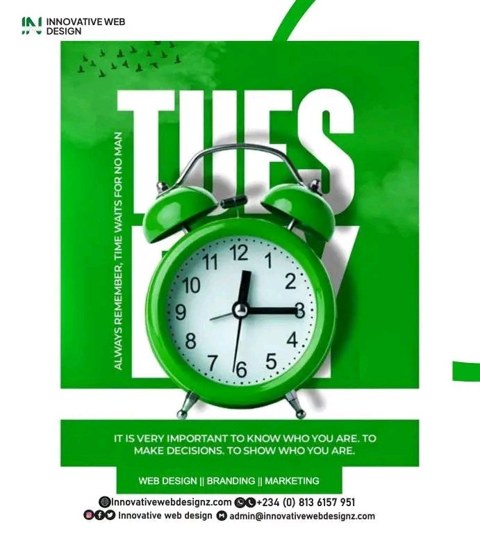 Time waits for nobody. It's the most precious resource we have. Unlike money or possessions, time can't be earned back once it's spent. 

Every second is an opportunity for growth and success.

#leak Gistlover Riot Hilda Dangote Refinery