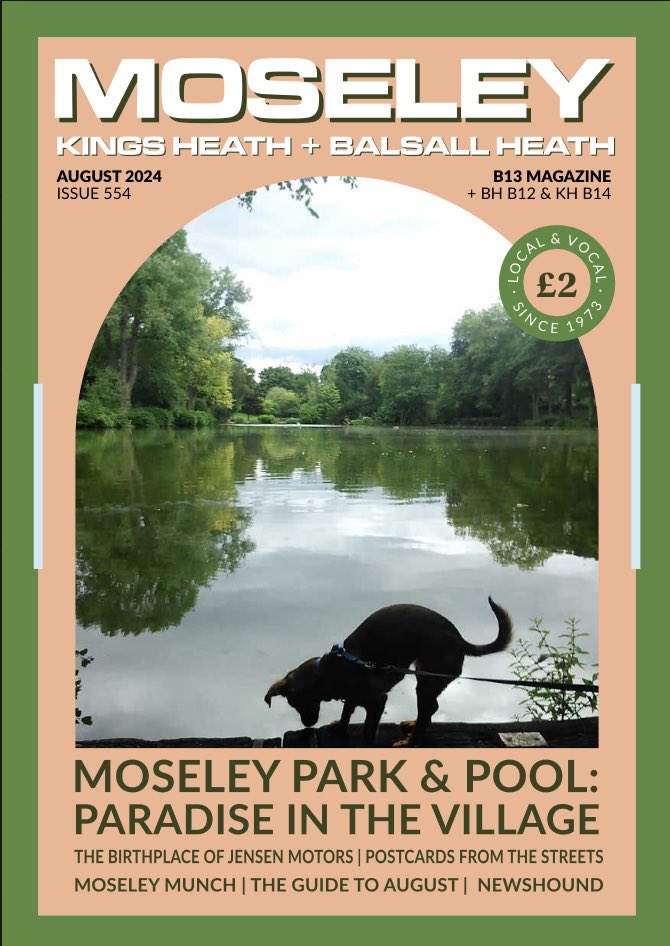 Sneaky peek at August’s edition of <a href="/MoseleyB13Mag/">Moseley B13 Magazine</a>…with a certain Newshound on the front cover! 🌳 
The magazine is available at this Saturday’s <a href="/MoseleyFarmMkt/">Moseley Farmers' Market</a> and in Moseley Village shops later that day! ☀️