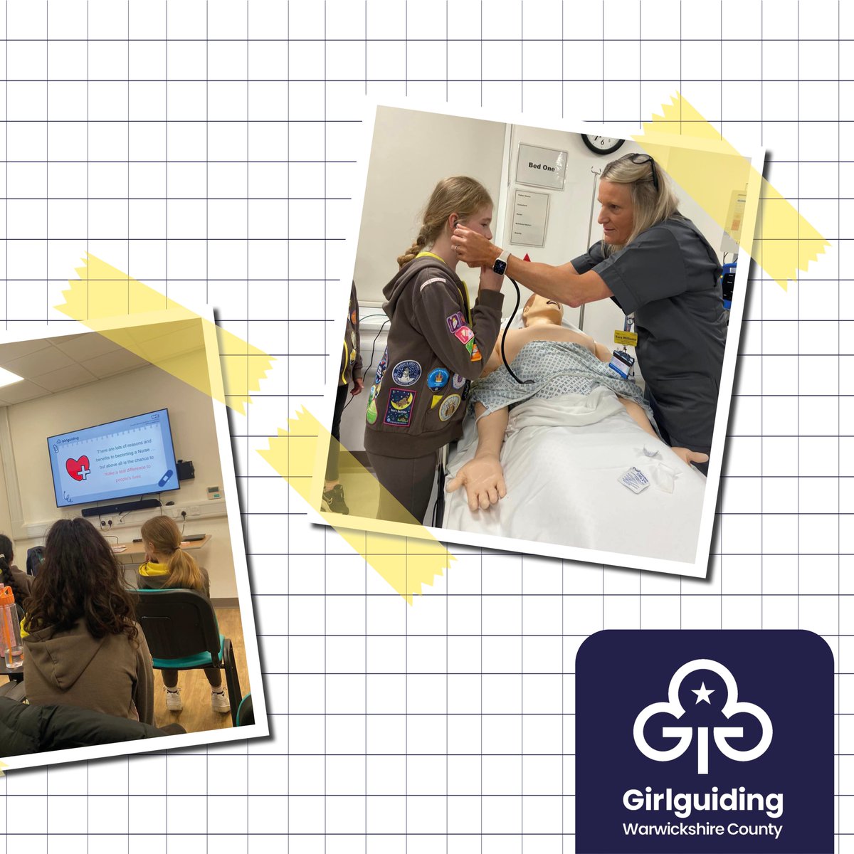 We❤️sharing what our members have been up to.
Send your photos to communications@GGW.org.uk or send us a DM.📩
Over the last term, units from Greyfriars district, Coventry South have been helping NHS South Warwickshire Foundation trust to pilot their badge 'Explore nursing'👩‍⚕️💉