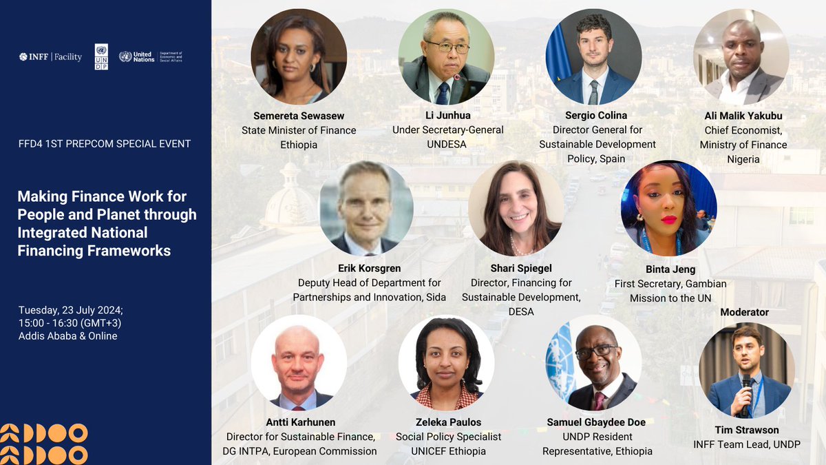 📣 HAPPENING NOW: Join us at the #INFF special event in the #FFD4 1st prepcom to explore how countries are using their #INFFs to finance national priorities &amp; #SDGs!  

📺WATCH NOW👇
bit.ly/Watch_INFF_FFD…