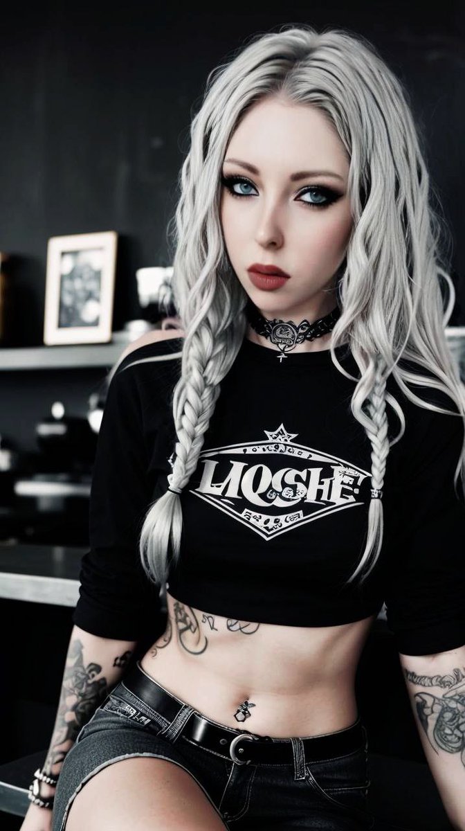 Come together
Right now
Over me

#AI #aiart #aigirl #aimodel #blondehair #gothgirl #gothmodel #metalhead #metalgirl #altmodel #tattoomodel