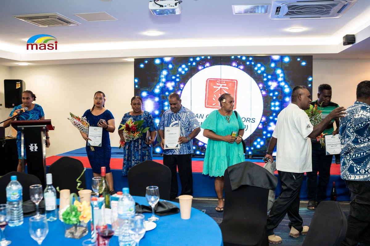 solsmasi's tweet photo. MASI successfully hosted the Media Excellence Awards under the theme 'Celebrating the Strength &amp; Spirit of Solomon Islands Media.' Thank you to NZHC, AusAid through @pacmas_voice  Quan Chee Motors, PRC Embassy, Kokonut Pacific SI, Solomon Indulgence, Heritage Park Hotel, SIBC. https://t.co/Ijq991AxMT