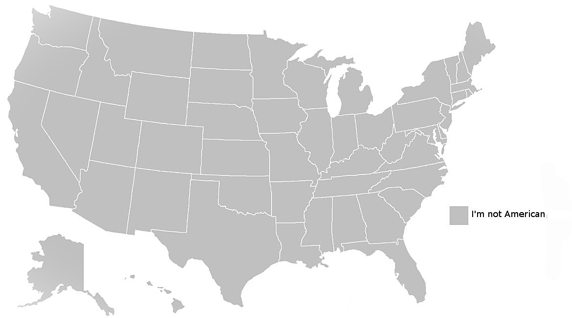 TerribleMaps's tweet photo. How the Electoral Map would look if only I voted https://t.co/rOBVCwaSv1