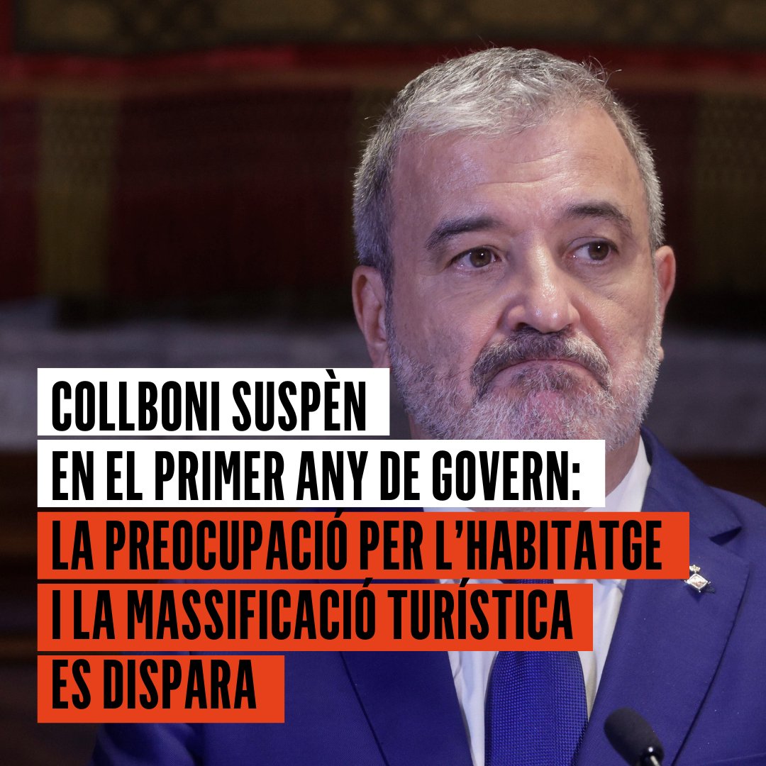 ‼️ Jaume Collboni ja és l'alcalde que més ràpid suspèn de la història de Barcelona

Mentre l'alcalde segueixi fent polítiques que ataquen directament el dret a l’habitatge i a favor de vendre la ciutat a especuladors i fons voltor, tindrà els carrers de Barcelona en contra.