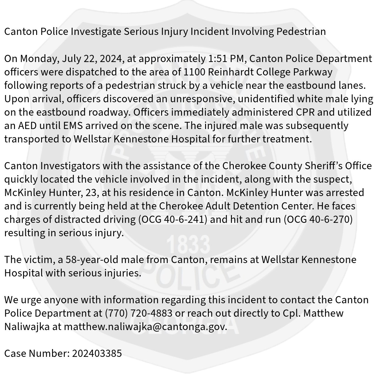 Canton PD tweet media