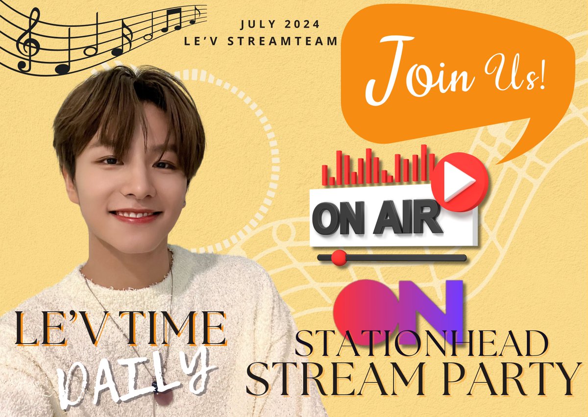 WZH_Stream0306's tweet photo. 🎶| LE'V TIME DAILY STREAM @STATIONHEAD PARTY

[#LEVELs] 

Join us now on @STATIONHEAD at #LEVStreamTeam station. Let's enjoy the night with LE'V music together with our artist of the night, &amp; also to achieve our goal.

🎯250K streams
https://t.co/L1aodOgE0x

#레비 #LEV #レビ https://t.co/Yx0jH4IklL