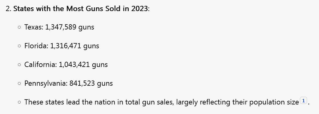 JeffShoots's tweet photo. @Ur_a_Smartass_C California ...with the most restrictive Anti Gun Laws they are still number 3 https://t.co/JIpOtNgbWw