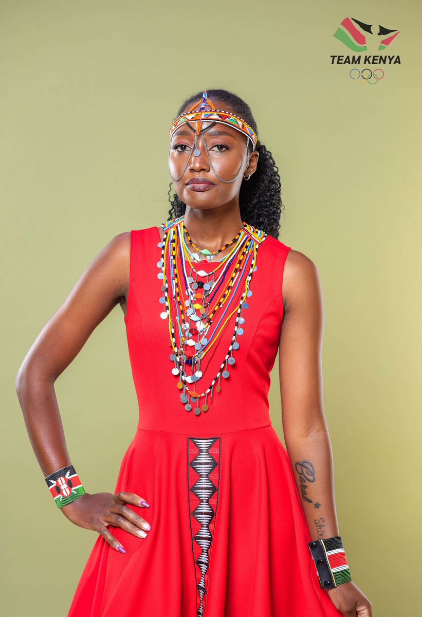 OlympicsKe's tweet photo. Celebrating vibrant colors, traditions and stories that make our country unique.
Opening ceremony kit for #TeamKenya 🇰🇪 

Designed by; @Joyieeeeee_ 
Dresses sponsored and produced by; @VivoFashionGrp 
Beaded Accessories; @UshangaKE 
Stylist; @ConnieAluoch 

#TeamKenya 
#HesabikaNaMabingwa
