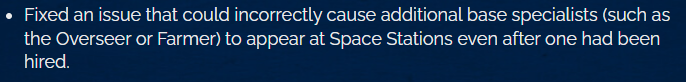 BehindTimesGame's tweet photo. @NoMansSky We are no longer able to change out our base specialists due to a "Fix" in the Orbital patch. Can we get this reversed so that we can hire a different specialist if we are not happy with the first one we hired? https://t.co/otw6Dux8LK
