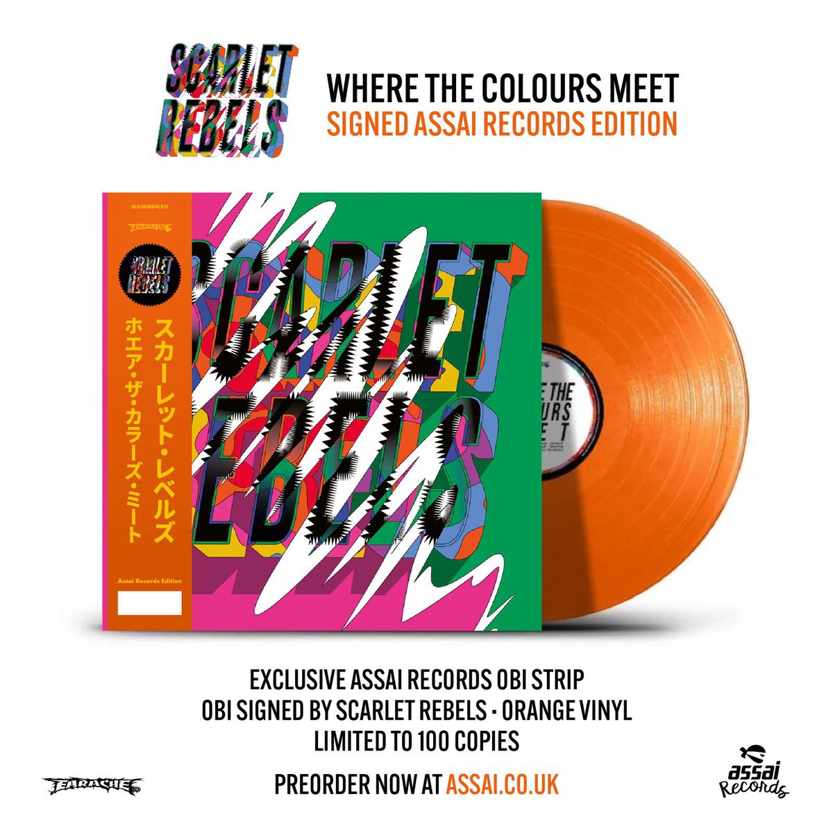 ScarletRebels's tweet photo. ‼️‼️‼️‼️ 

🏴󠁧󠁢󠁷󠁬󠁳󠁿SCARLET REBELS SIGNED ASSAI OBI EDITION🏴󠁧󠁢󠁷󠁬󠁳󠁿

🧡Assai Records Exclusive Japanese Inspired Obi Strip
🧡Limited to 100 copies
🧡Obi Strip signed by Scarlet Rebels
🧡Orange Colour Vinyl
🧡Hand-numbered
PRE-ORDER NOW:👇
 https://t.co/PVSQ3CI94h https://t.co/TfHWWsBxRk