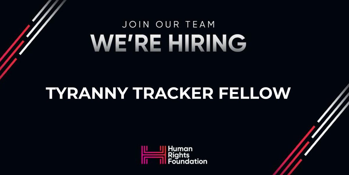 HRF's tweet photo. Join our team as a Tyranny Tracker Fellow! 💼

We’re seeking a dedicated Tyranny Tracker Fellow to support HRF’s Tyranny Tracker Research project, which monitors and analyzes political repression in closed societies.

Be part of our impactful research team promoting and defending human rights globally.

📝Submit your application by Aug. 16: https://t.co/T86I4Zbi7Q