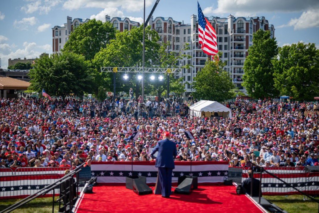 Kamala held her 1st rally in Wisconsin and could barely fill a high school gym

When Trump goes to Wisconsin, he has overflow crowds

Wisconsin Democrats know this which is why they’re bringing back dropboxes to steal it again