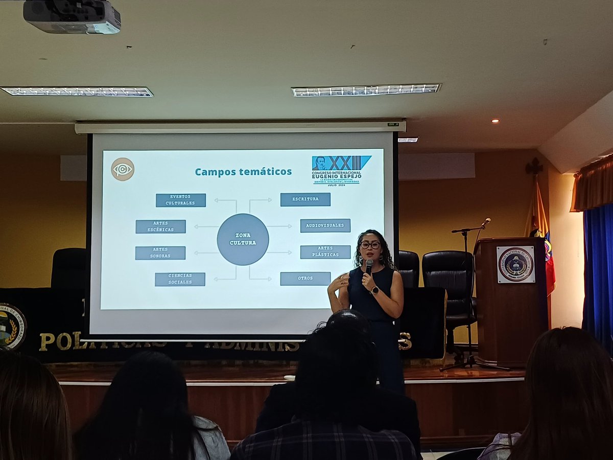 #Academia 
Agradecemos a la Dr. Magdalena Bravo desde Ecuador presentando su tema: "La Radio como Vehículo del Periodismo Cultural en Ecuador: Perspectivas y Desafíos"
#SomosComunicación #CongresoEugenioEspejo
#miramásallá