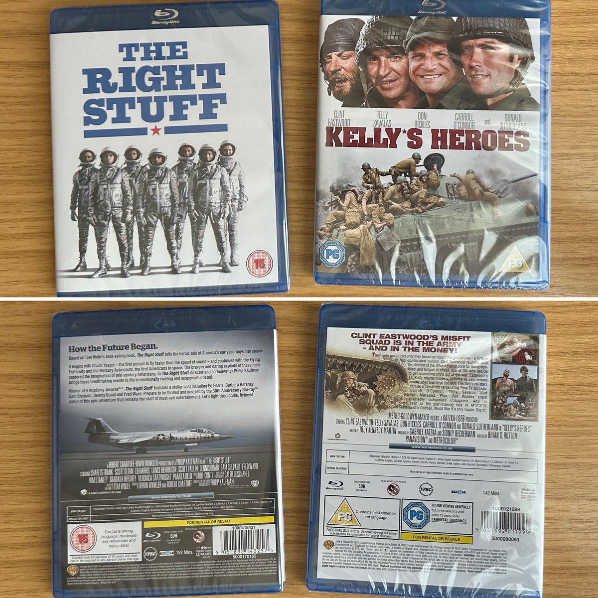 s77tux's tweet image. Two modern-classic, all-star cast films are the #LatestAdditions to my #BlurayCollection: WWII crime caper #KellysHeroes and #TheRightStuff charting the beginnings of the race for space! #Bluray #PhysicalMedia #KeepDiscsAlive