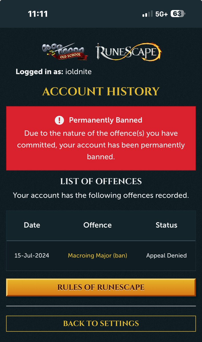 HOW WAS MY PEAL DENIED…. I HAVE NEVER BOTTED… I NEED A EXPLANATION OF HOW TO PLAY 2 ACCOUNTS AT OMCE SAFLEY SINCE OBVIOUSLY YOU CANT ON 2 SEPARATE LAPTOPS!!!

<a href="/Jagex/">Jagex: The Runescape Company</a> <a href="/JagexSupport/">Jagex Support</a>