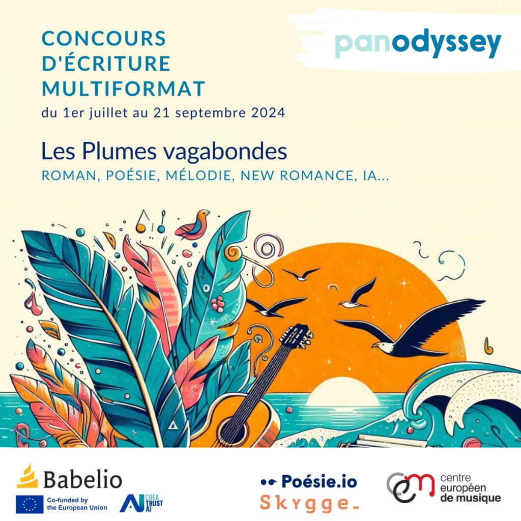 Babelio's tweet photo. ✍️ Cet été Babelio s’associe au grand concours d’écriture ‘Les Plumes Vagabondes’ lancé par le réseau social @Panodysseyoff dédié à l’écrit créatif et collaboratif.

Toutes les infos pour participer ici 👉 https://t.co/NNP0y6UZZL https://t.co/oXu6JFdTKZ