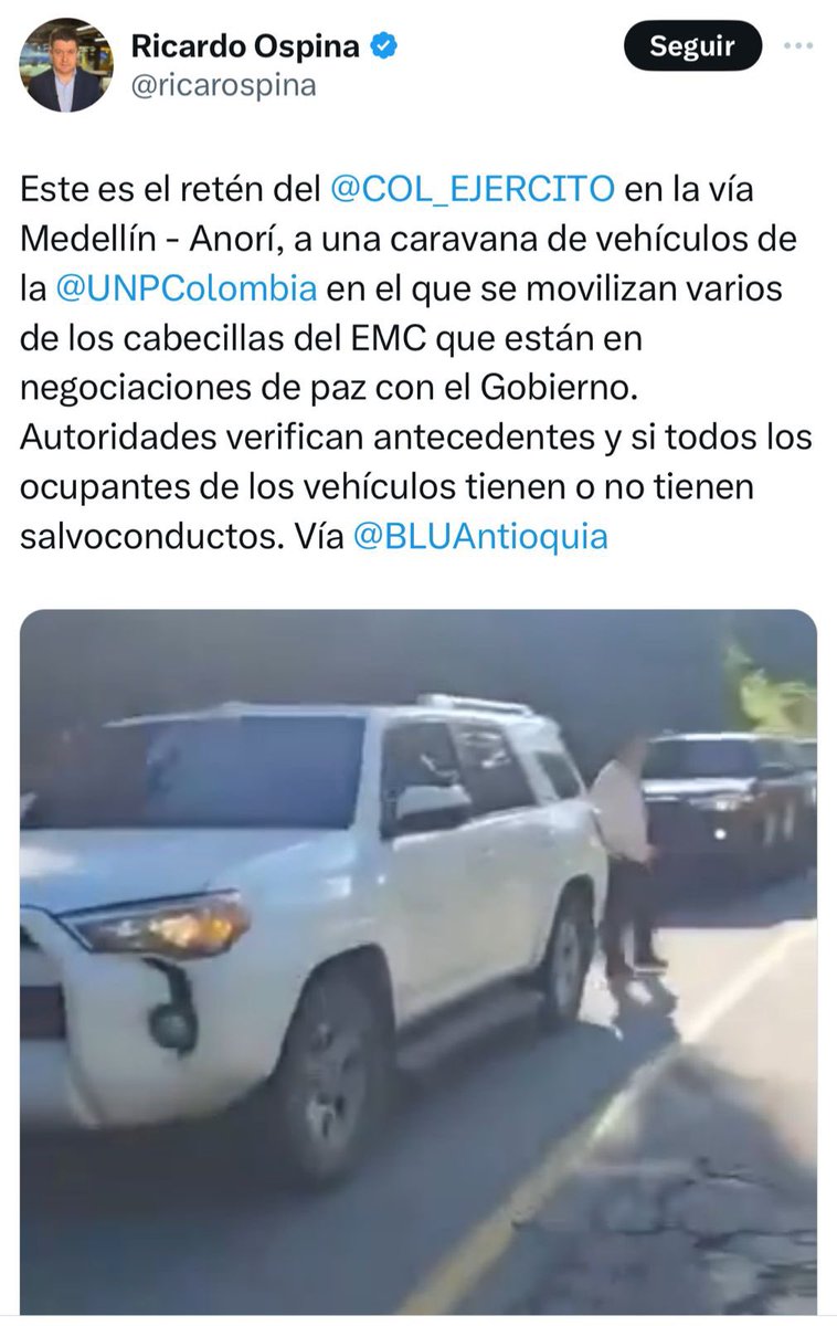 MariaFdaCabal's tweet photo. Nuevamente vehículos de la Unidad Nacional de Protección usados por criminales. La herencia de Santos al entregar instituciones a las “exfarc”. 

“No que las FARC estaban divididas” https://t.co/TDbaXCi7iv