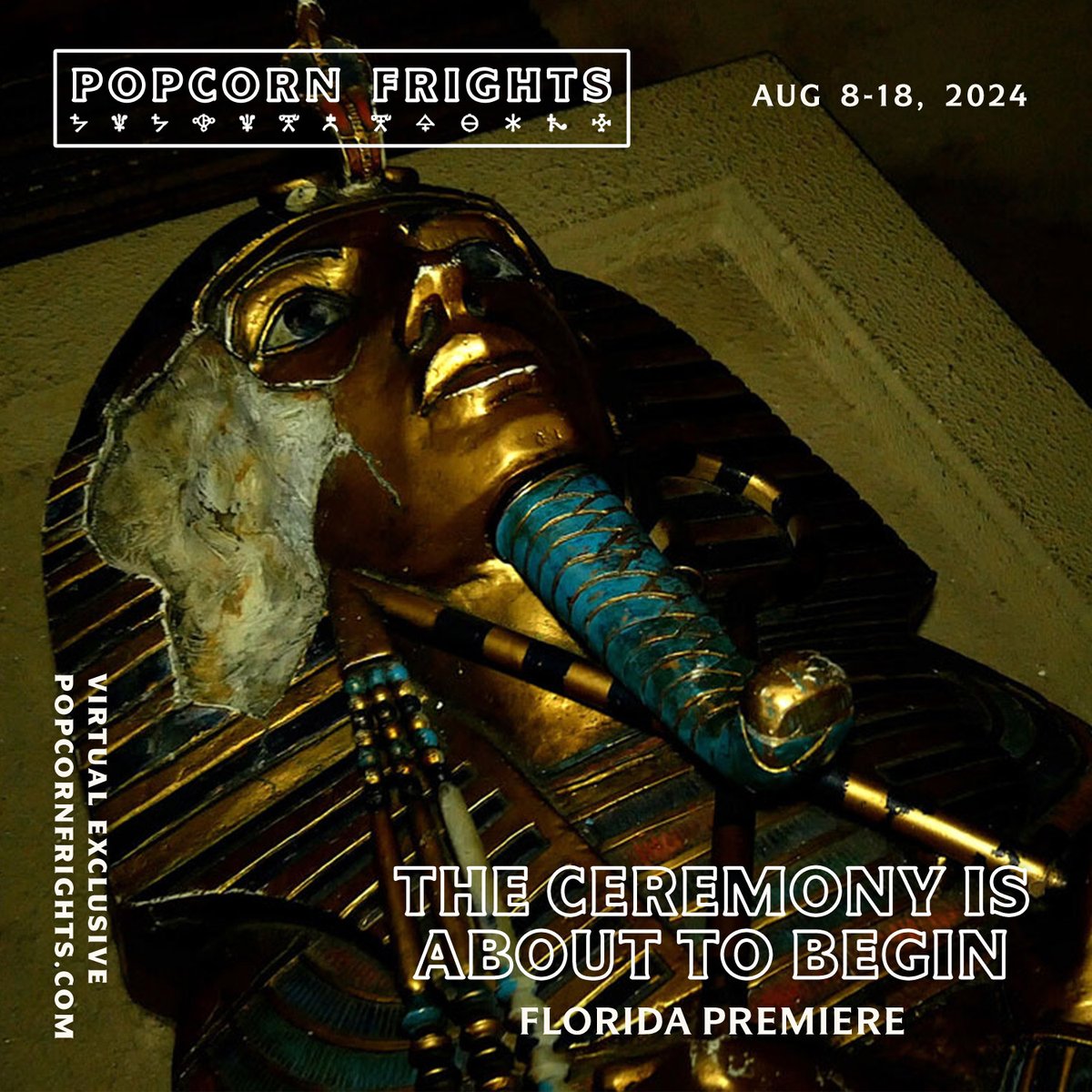 PopcornFrights's tweet photo. @TonyTodd54 @RealCliveBarker @BernardJMRose @kanehodder1 @mirrorimages @flickdirect @TrueHorrorNet @filmarchive @SteveHughNelson @Anthony_Cousins @darkskyfilms @whatsfordunch @GarrickBernard @jordancarlos @TrevorDills @Squidthusiast @hannah_alline THE CEREMONY IS ABOUT TO BEGIN
Florida Premiere
*Virtual Exclusive (Available Nationwide)

Madness, mayhem, and mummification rites ensue when a filmmaker visits the rural commune of an Ancient Egyptian-inspired cult to interview its leader.

Tickets: https://t.co/yP7AL6e5Wv https://t.co/sFK1o42dRu