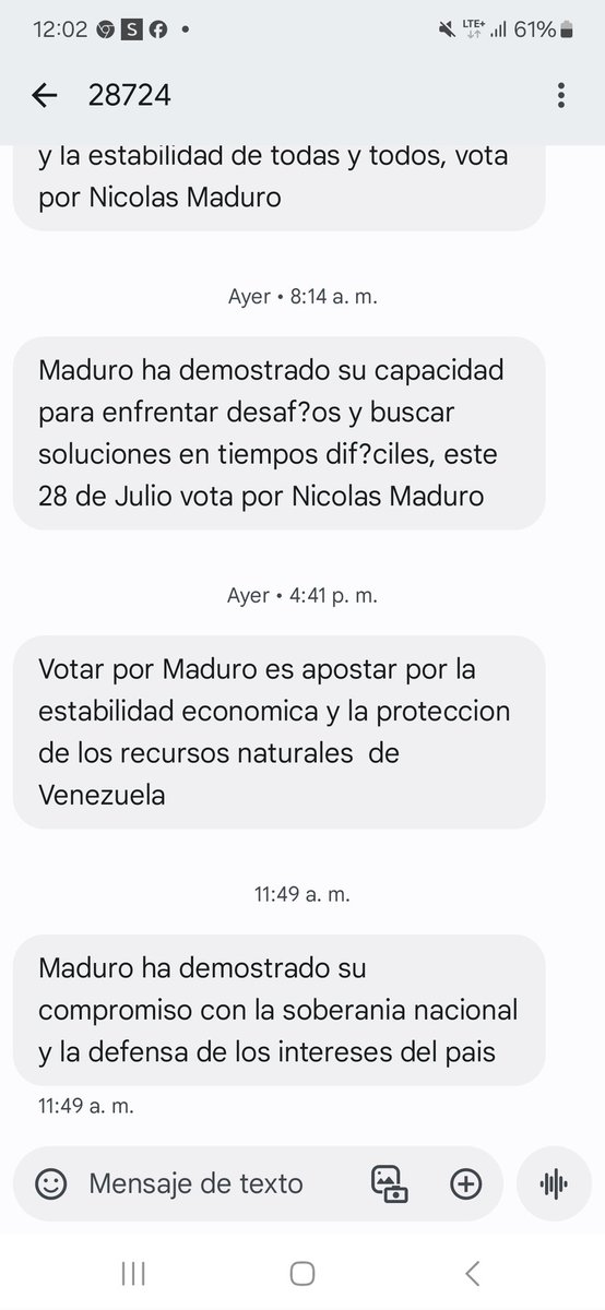 De verdad pido a Dios la paciencia para no alterar mi paz al recibir estos SMS de 💩 no puedo Señor con tanto descaro, pero que imbéciles de verdad que #CarasdeTabla #QueDescaro #ElChavismoEsMiseria #FaltaPoco