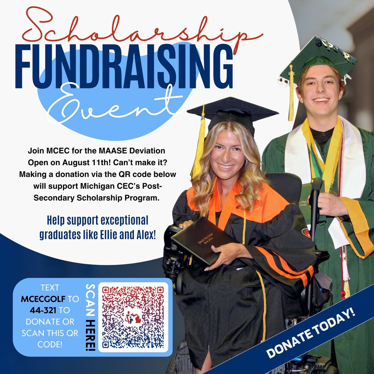 We just started a campaign so our followers and members can help fund our amazing post-secondary scholarships!

You can text 𝐌𝐂𝐄𝐂𝐆𝐎𝐋𝐅 to 𝟒𝟒-𝟑𝟐𝟏, scan the QR code or click this link to contribute. Let’s make a difference together!
tinyurl.com/MCECScholarshi…