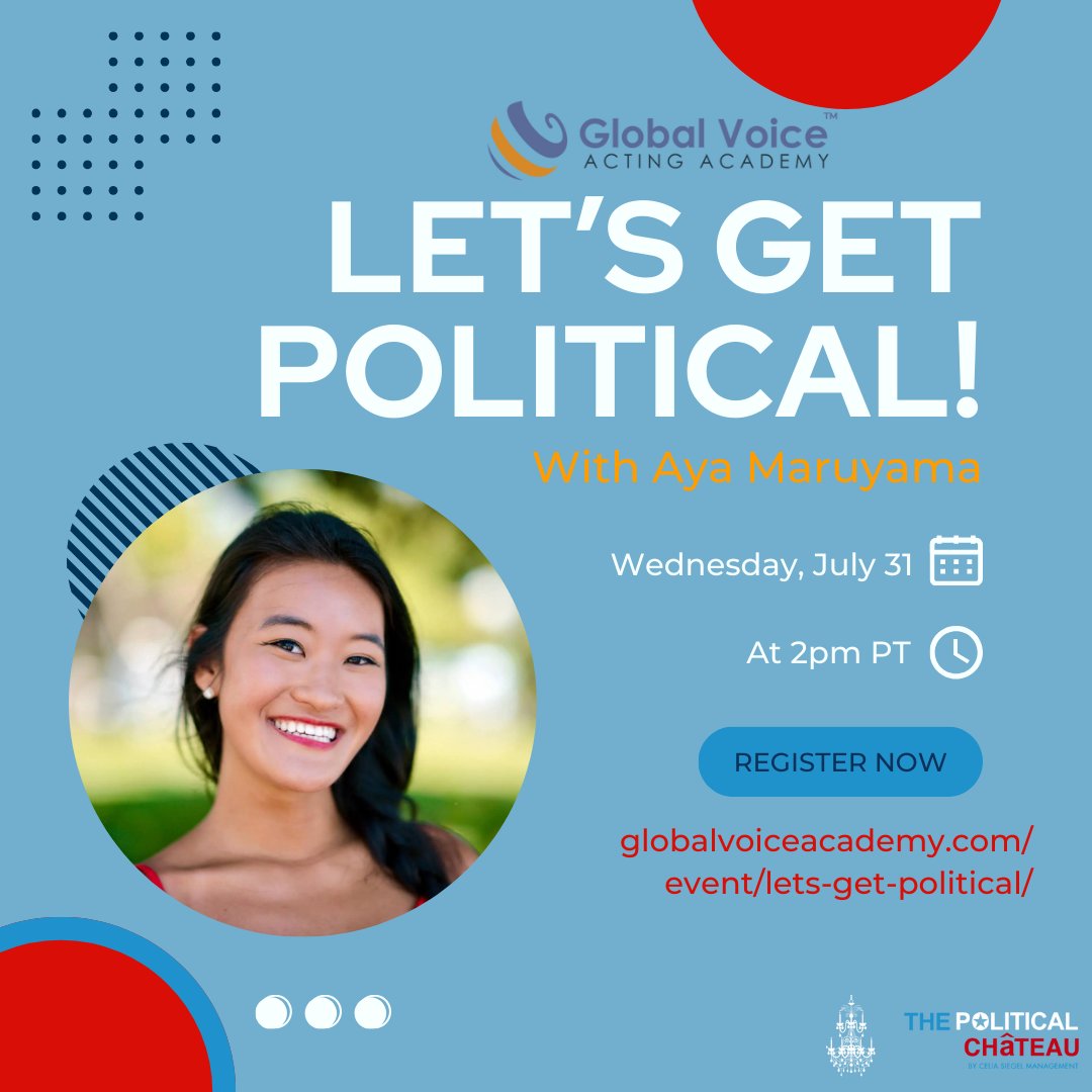 Ready to get down and dirty on all things Political?

You won’t want to miss Aya's GVAA webinar next week, where she’ll be talking all about how the big weekend news break will effect political work. 

Register here: globalvoiceacademy.com/event/lets-get…