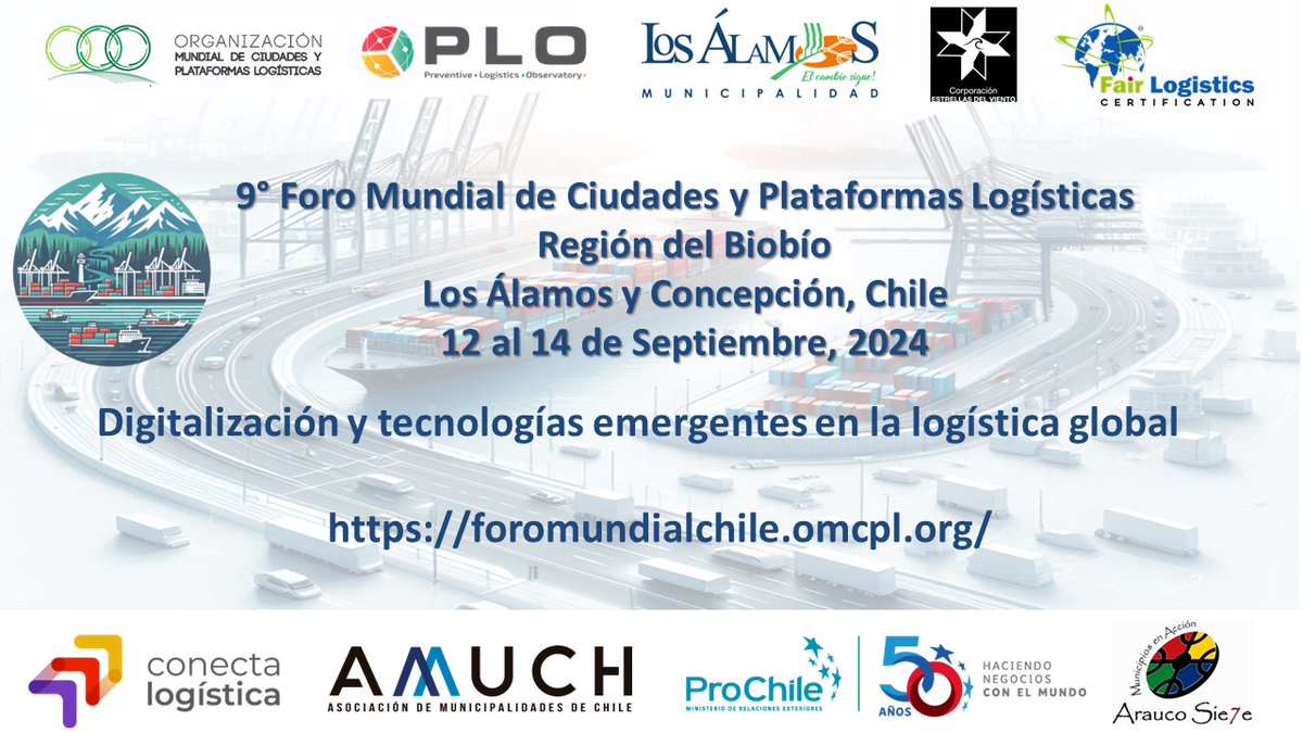 Bienvenidos a este tremendo desafío <a href="/ProChile/">ProChile</a> y <a href="/AmuchChile/">AMUCH - Asociación de Municipalidades de Chile</a>      Foro Mundial OMCPL Chile 2024. Un evento para Chile!! Invitamos al mundo público y privado a ser parte de este importante acontecimiento...
 Inscríbete y participa!! 
Quieres ser auspiciador? Escribenos!!